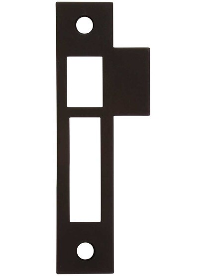 4 3/8-Inch Solid Brass Mortise Lock Strike Plate in Oil-Rubbed Bronze.